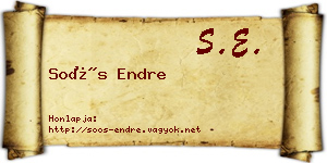 Soós Endre névjegykártya