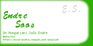 endre soos business card